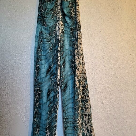 Turquoise Snake Skin Print Jumpsuit - Picture 9 of 12